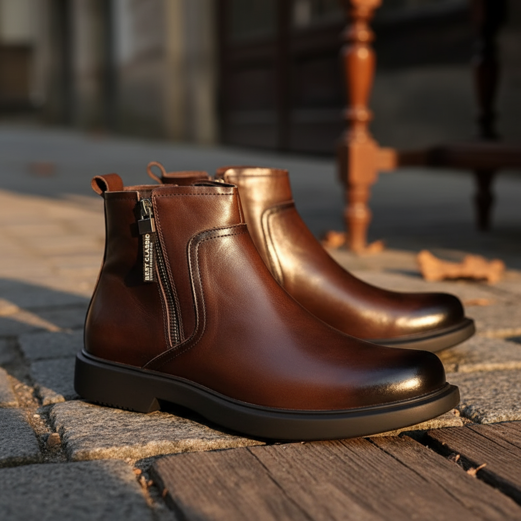 Elijah | Elegant Side Zip Ankle Mens Boots