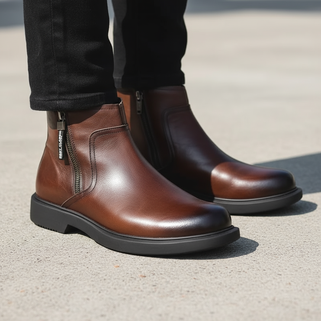 Elijah | Elegant Side Zip Ankle Mens Boots