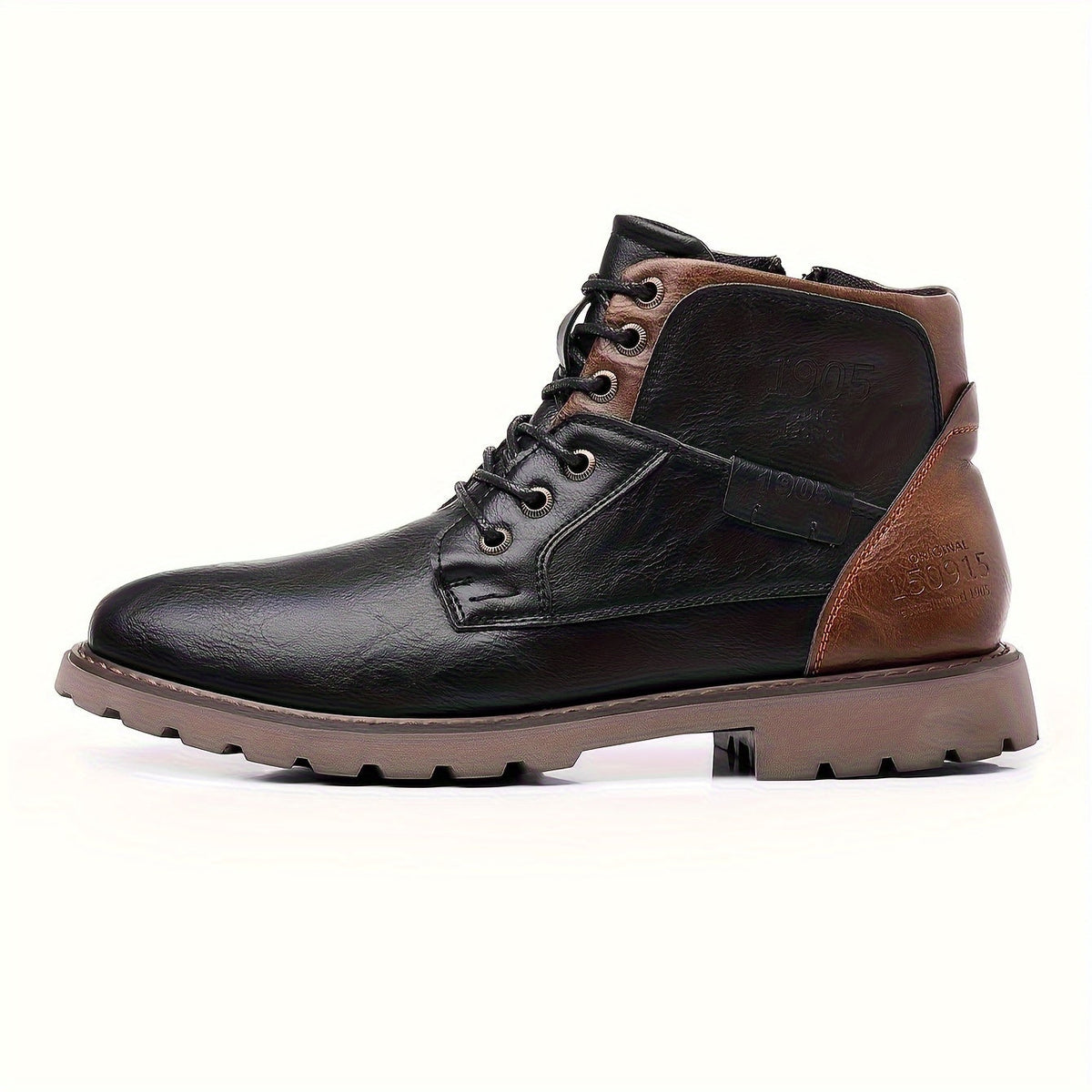 Elijah | Polished Lace-Up Side Zip Mens Boots