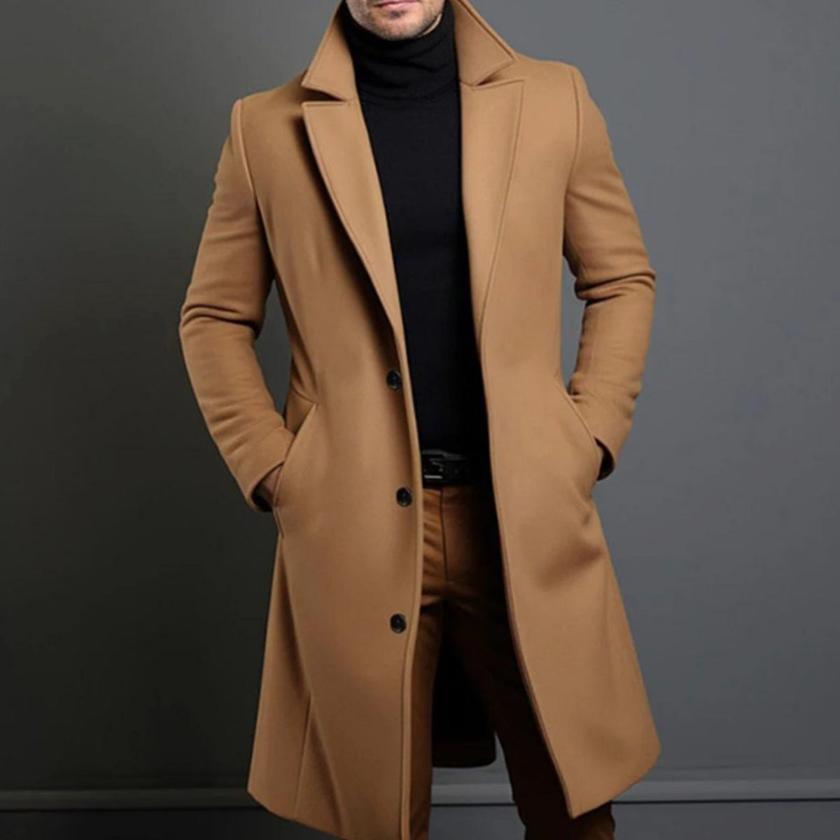 Elijah | Polished Tailored Lapel Mens Overcoat