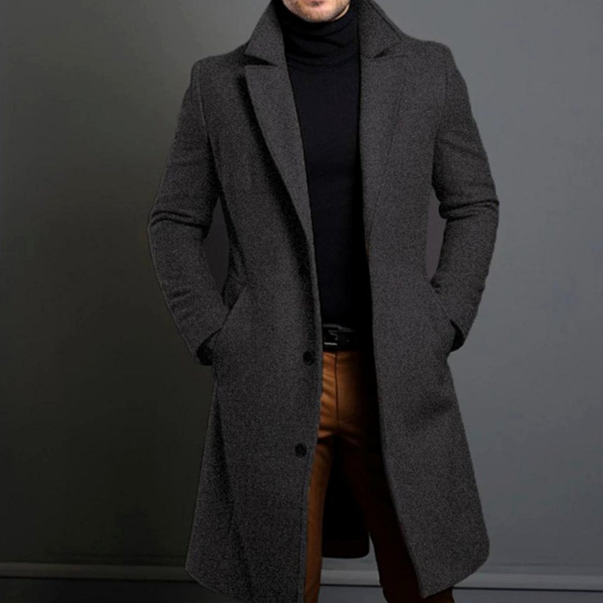 Elijah | Polished Tailored Lapel Mens Overcoat