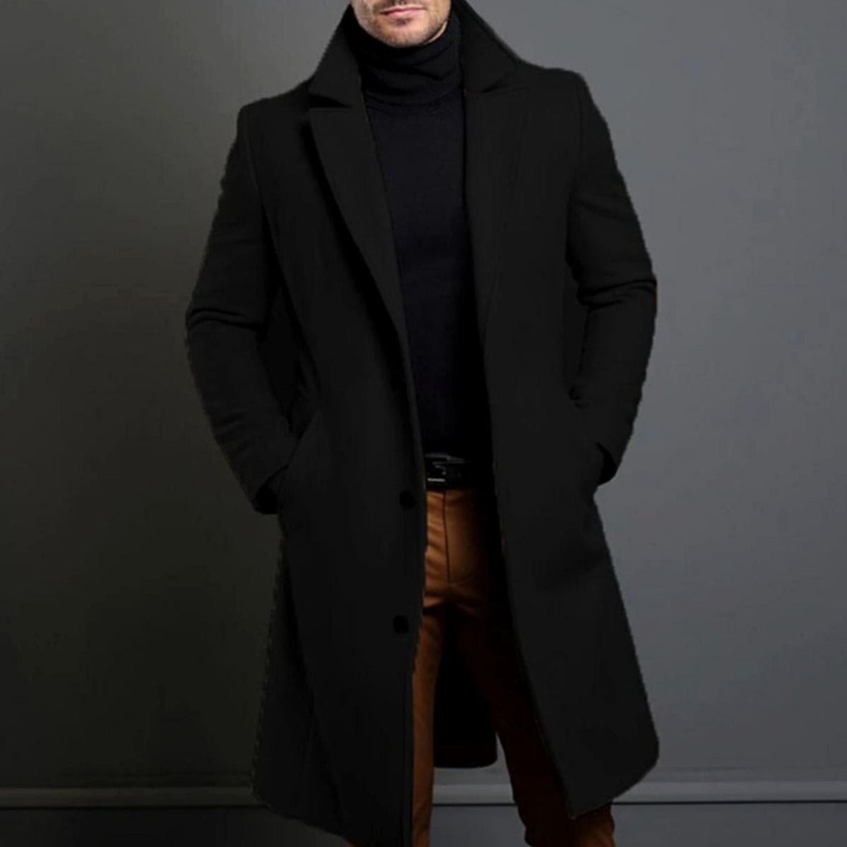 Elijah | Polished Tailored Lapel Mens Overcoat