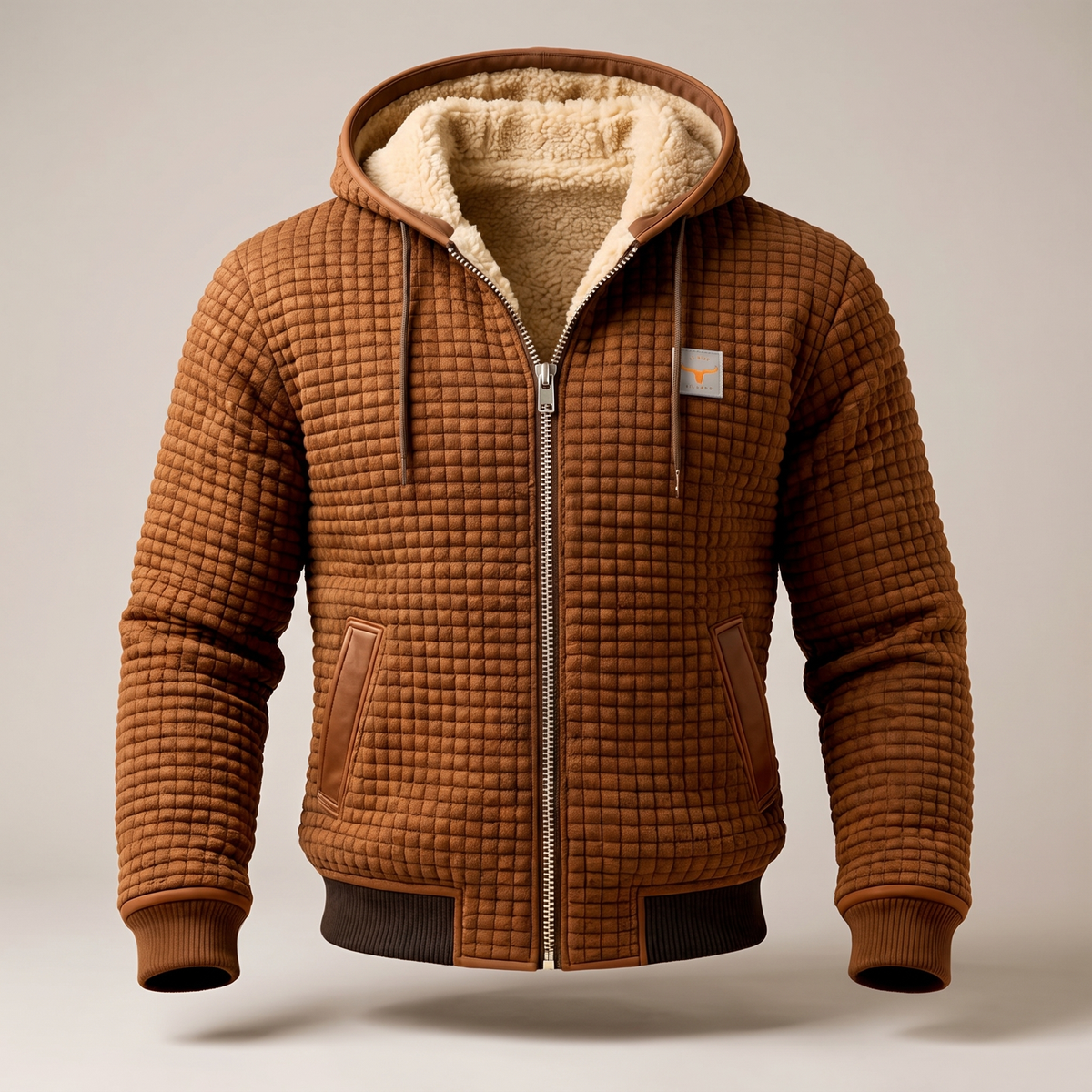 Elijah | Quilted Full-Zip Hooded Mens Fleece Jacket