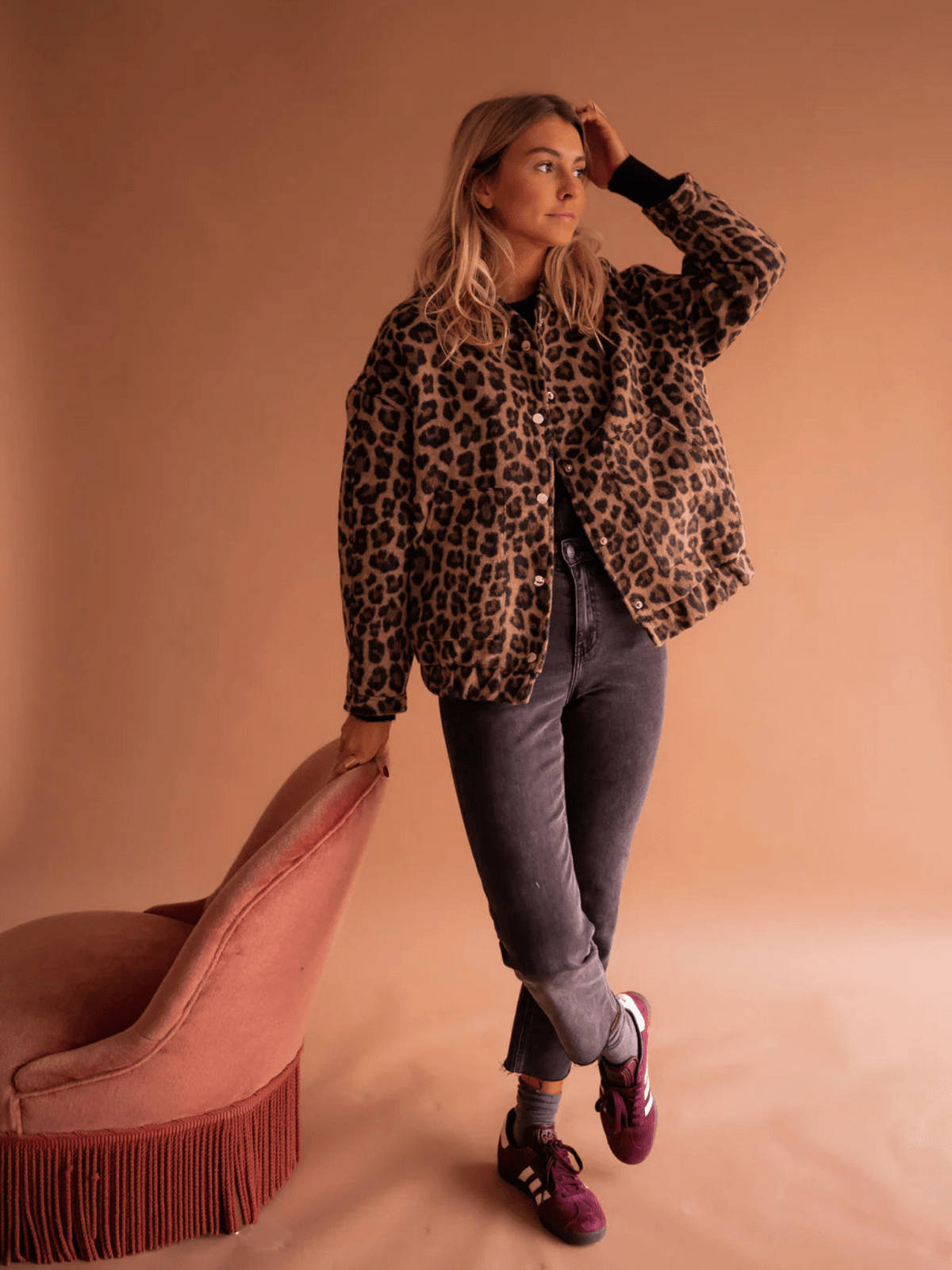 Eliza | Graceful Leopard Print Teddy Fleece Jacket