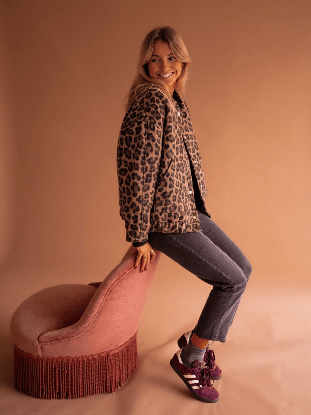 Eliza | Graceful Leopard Print Teddy Fleece Jacket