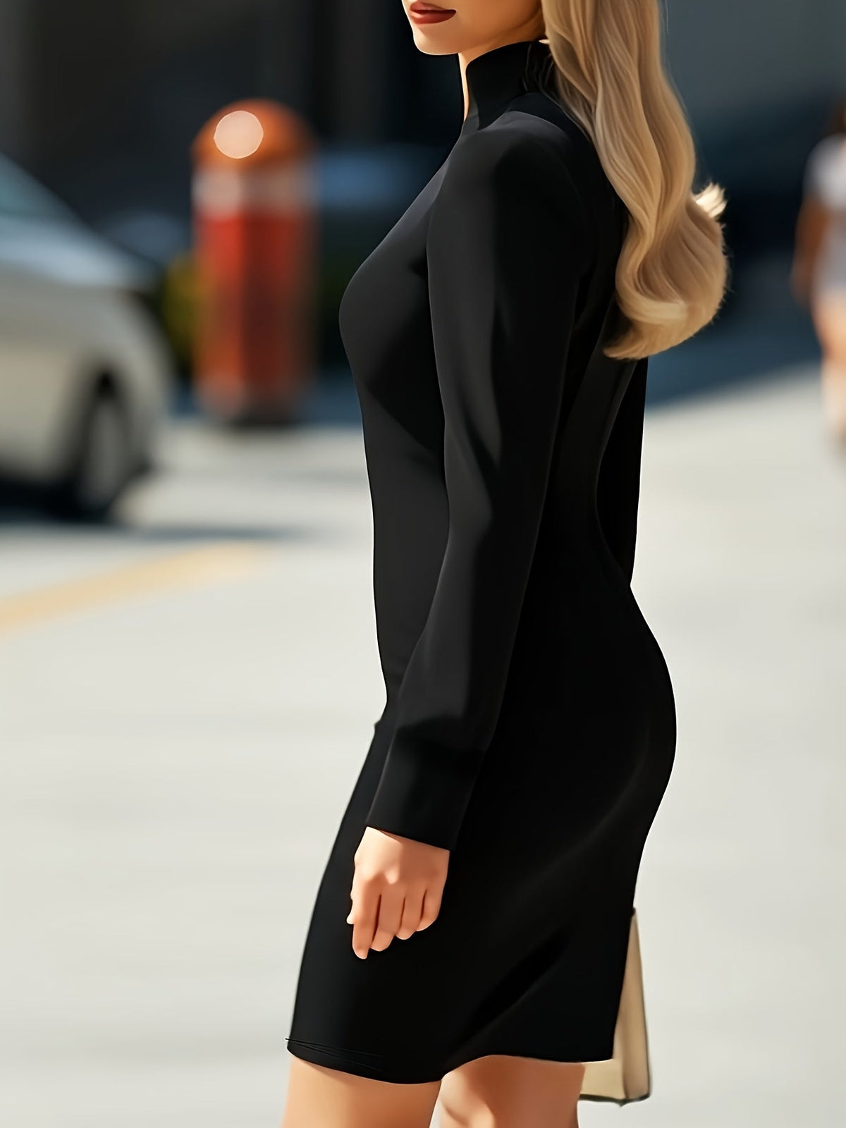 Eliza | Timeless High Neck Long Sleeve Bodycon Christmas Dress