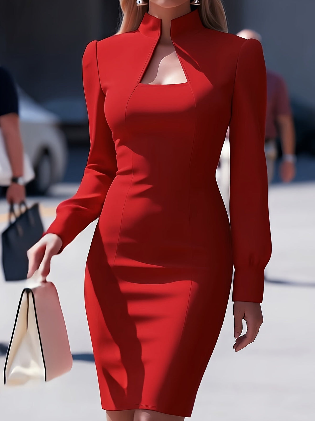 Eliza | Timeless High Neck Long Sleeve Bodycon Christmas Dress