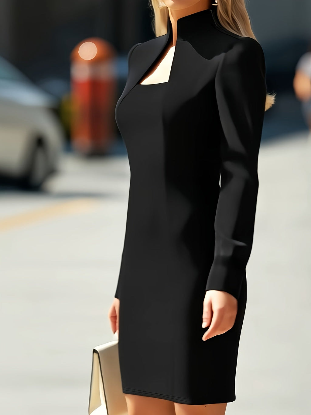 Eliza | Timeless High Neck Long Sleeve Bodycon Christmas Dress