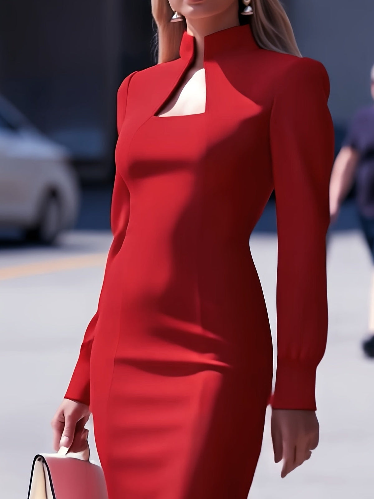 Eliza | Timeless High Neck Long Sleeve Bodycon Christmas Dress