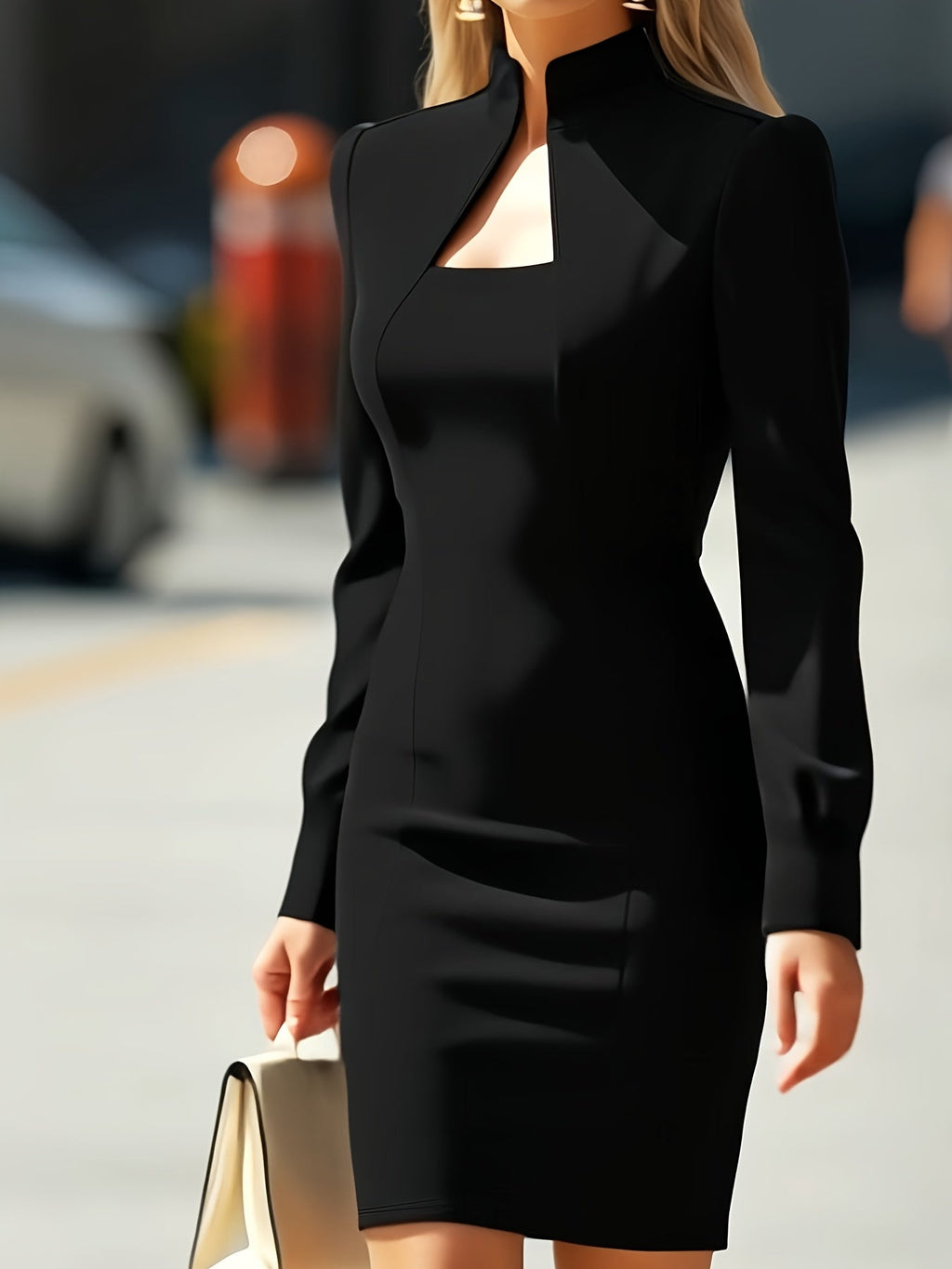 Eliza | Timeless High Neck Long Sleeve Bodycon Christmas Dress