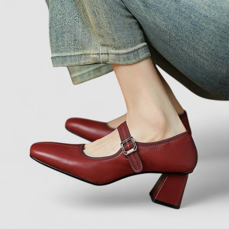Elizabeth | Chic Chunky Strap Block Heel Mary Jane Shoes