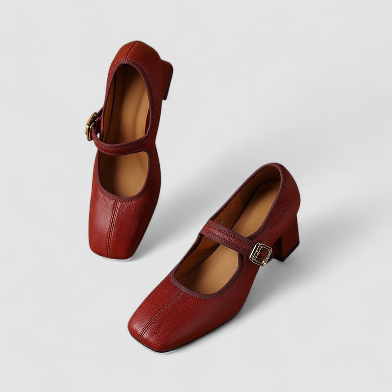 Elizabeth | Chic Chunky Strap Block Heel Mary Jane Shoes
