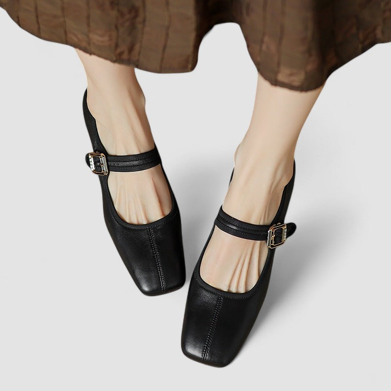 Elizabeth | Chic Chunky Strap Block Heel Mary Jane Shoes
