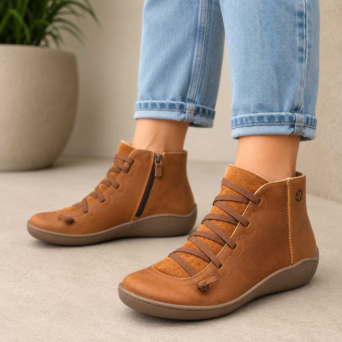Elizabeth | Cosy Orthopedic Shoes Lace-Up Ankle Boots