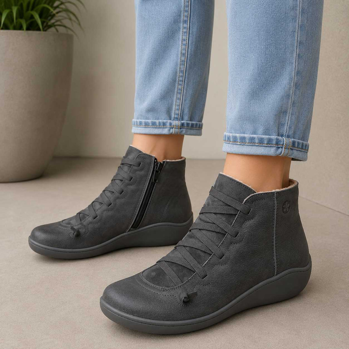 Elizabeth | Cosy Orthopedic Shoes Lace-Up Ankle Boots