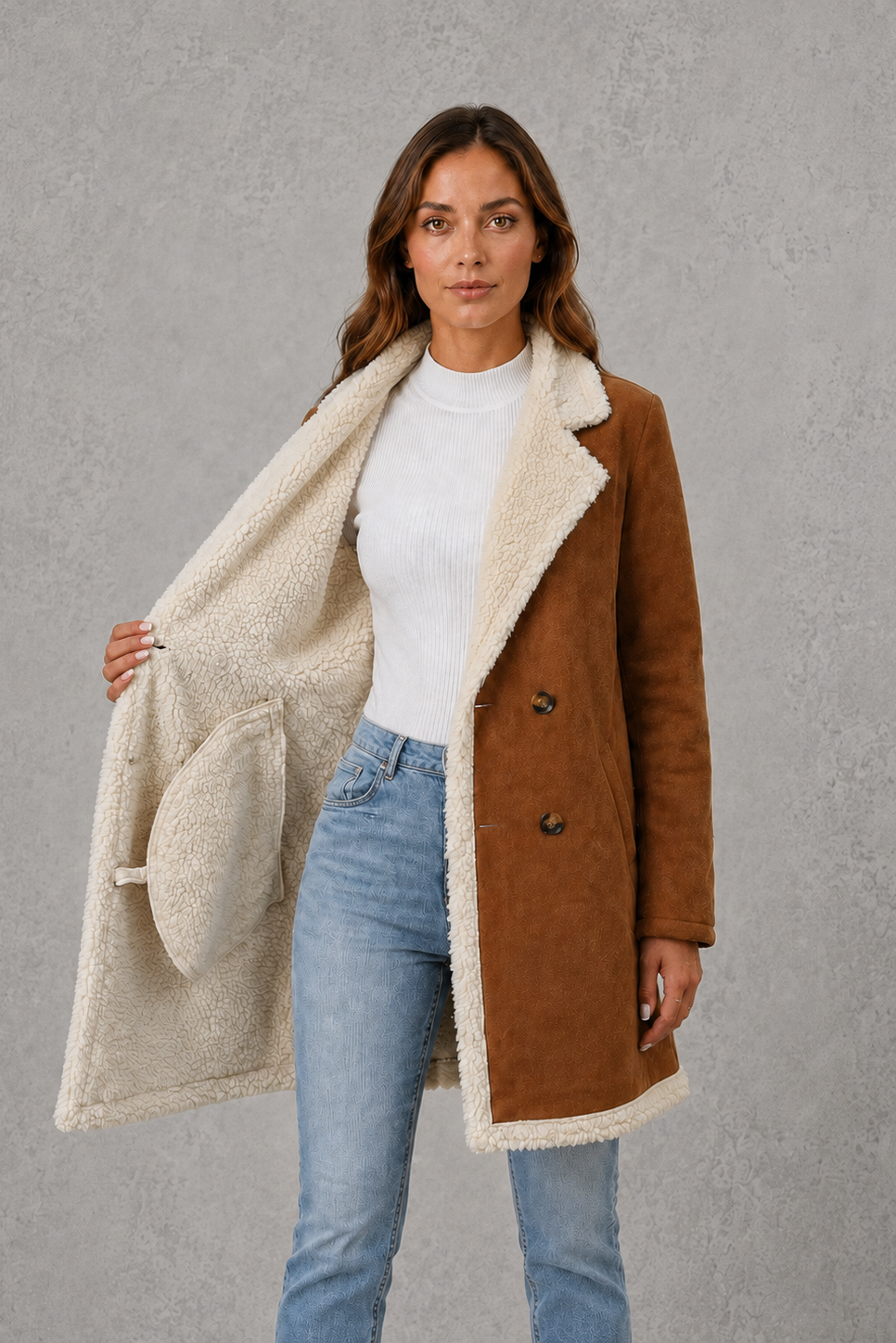 Ella | Cosy Double-Breasted Shearling Coat