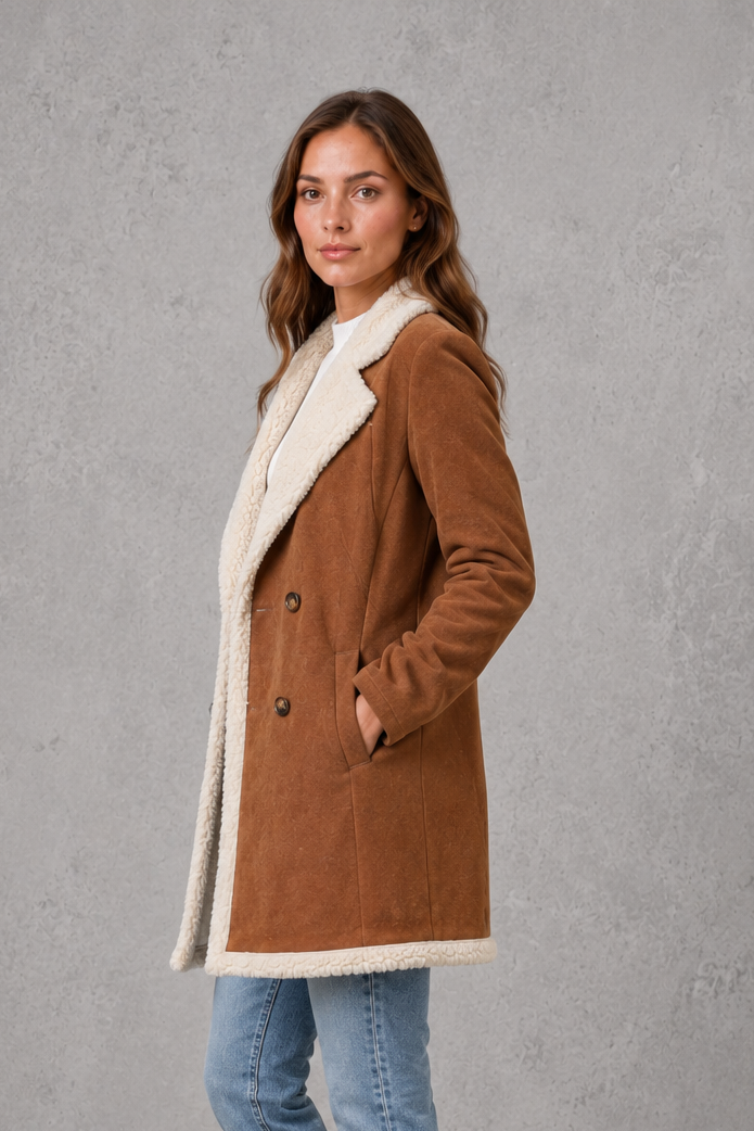 Ella | Cosy Double-Breasted Shearling Coat