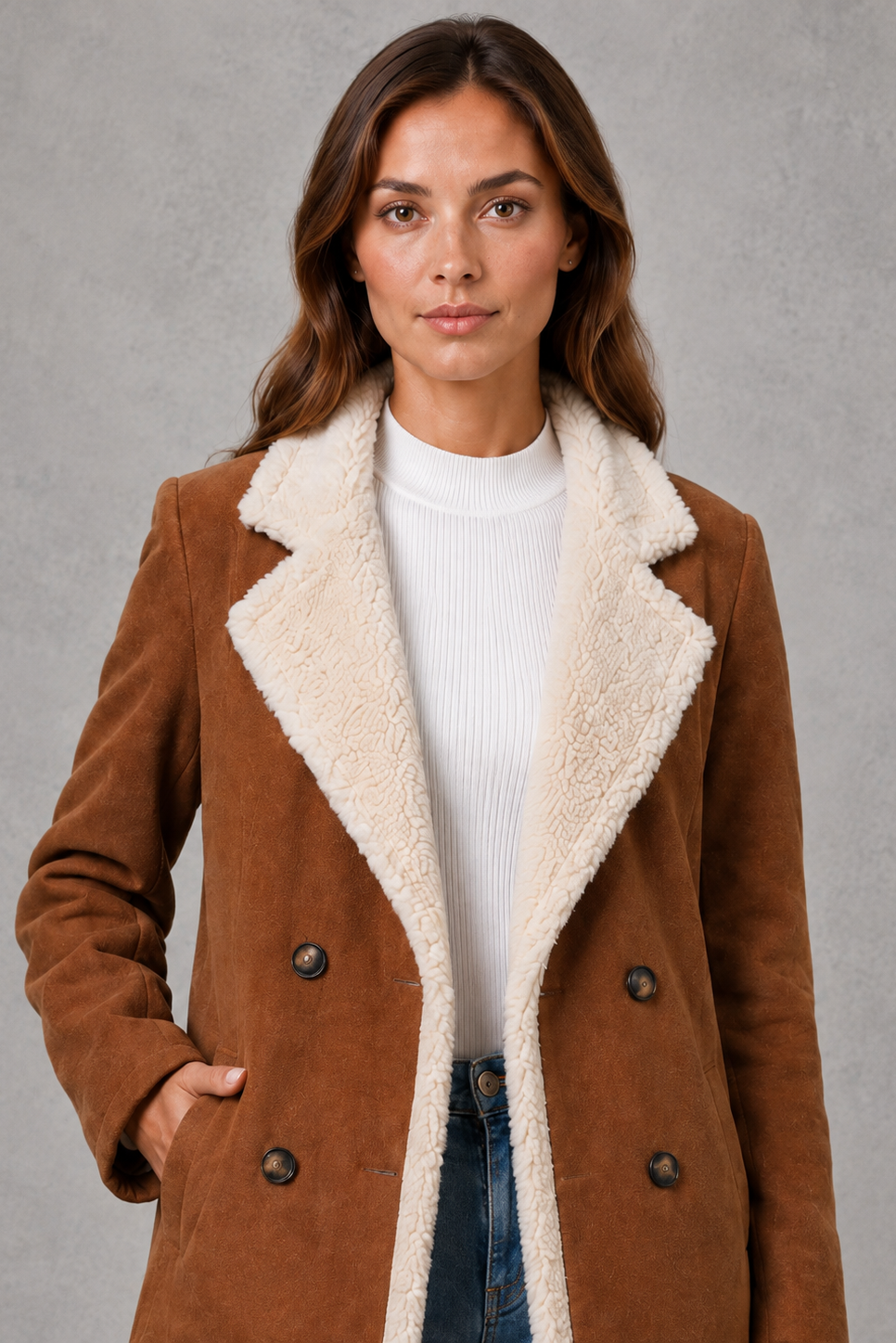 Ella | Cosy Double-Breasted Shearling Coat