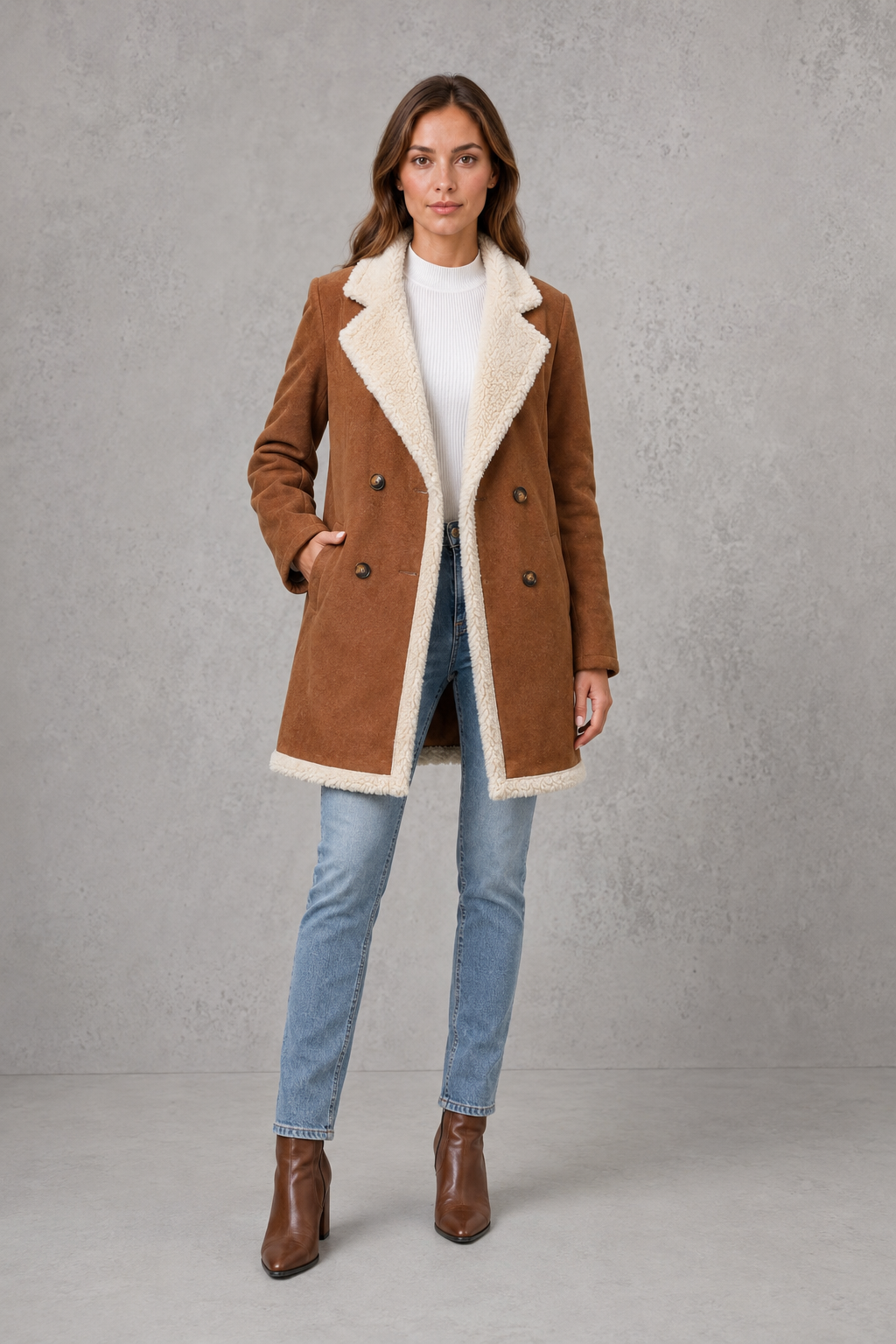 Ella | Cosy Double-Breasted Shearling Coat