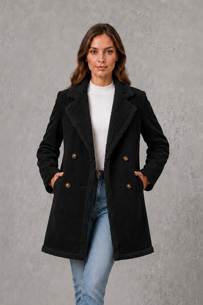 Ella | Cosy Double-Breasted Shearling Coat
