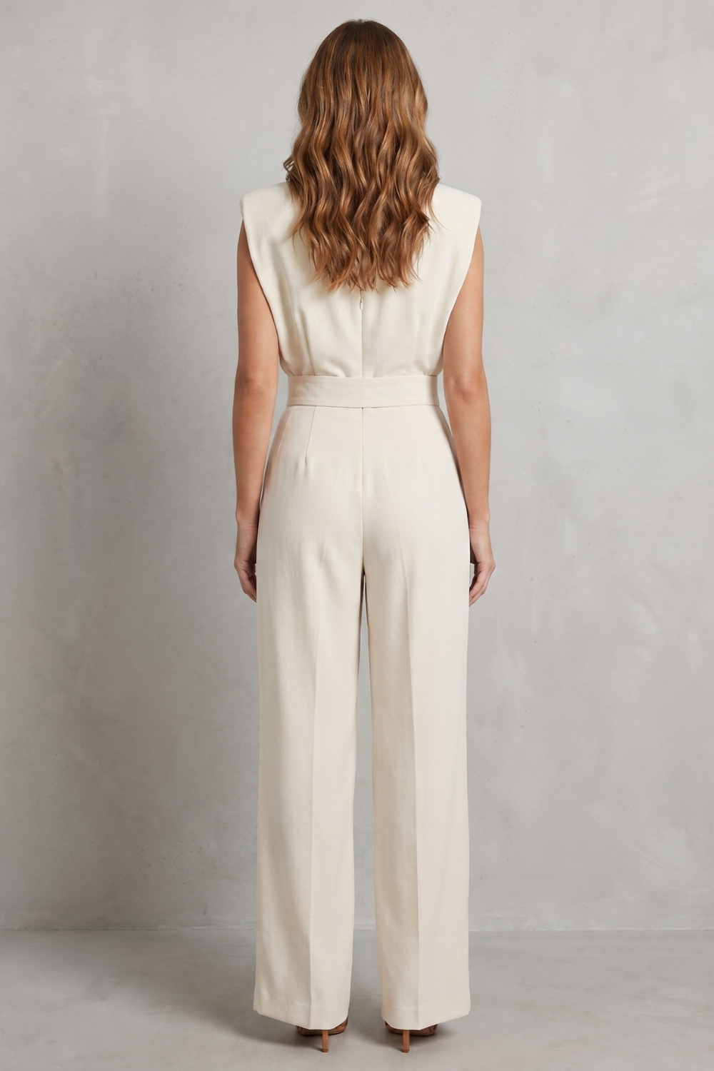 Ella | Cosy Tailored Wide-Leg Jumpsuit with Shoulder Detail