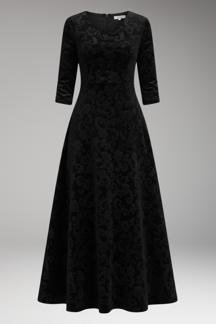 Ella | Cosy Velvet Flared Christmas Dress