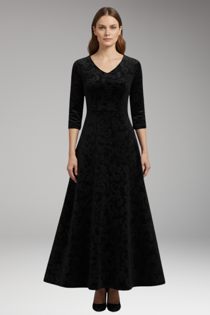 Ella | Cosy Velvet Flared Christmas Dress