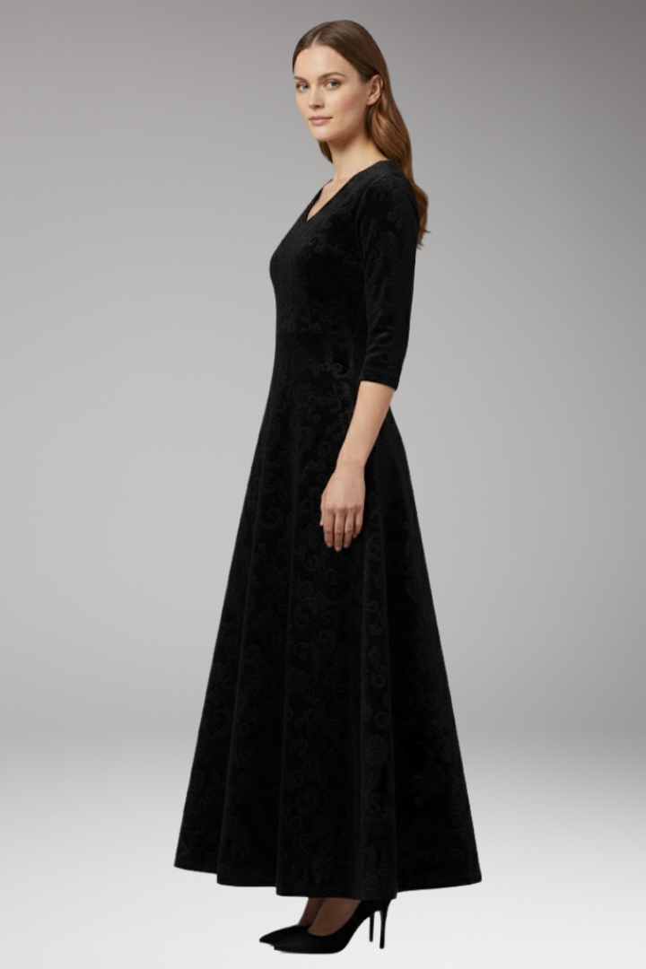 Ella | Cosy Velvet Flared Christmas Dress