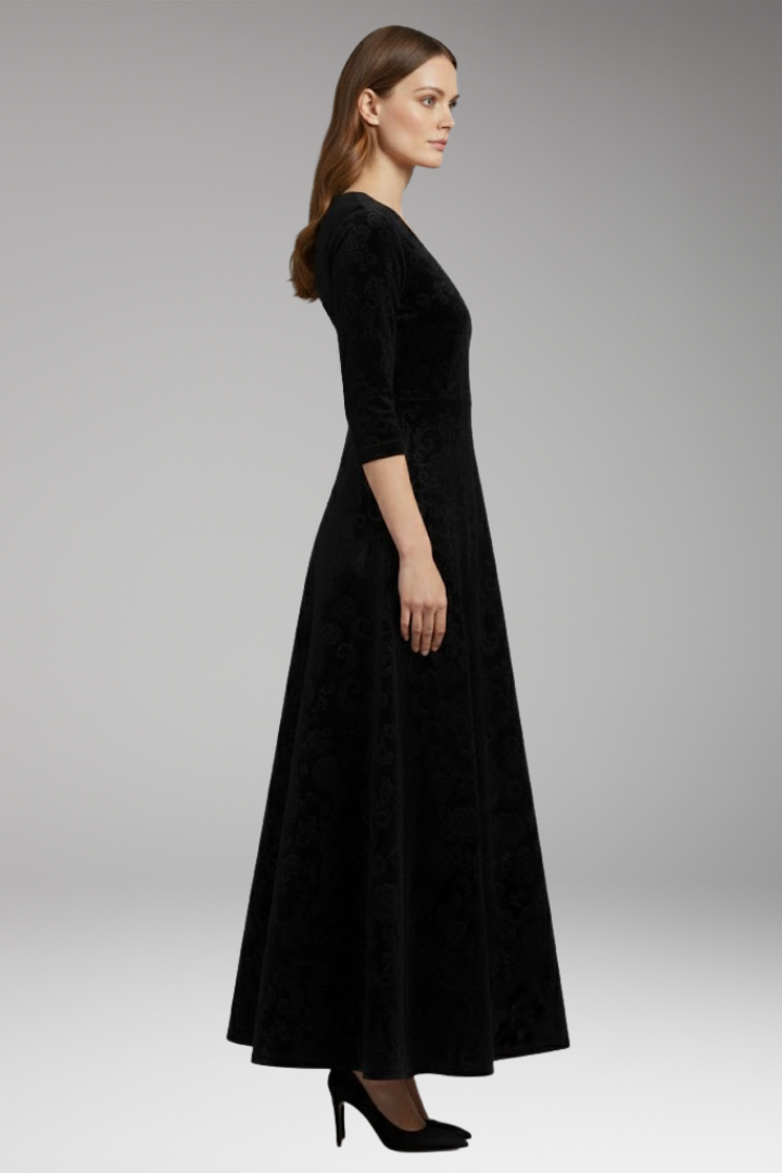 Ella | Cosy Velvet Flared Christmas Dress