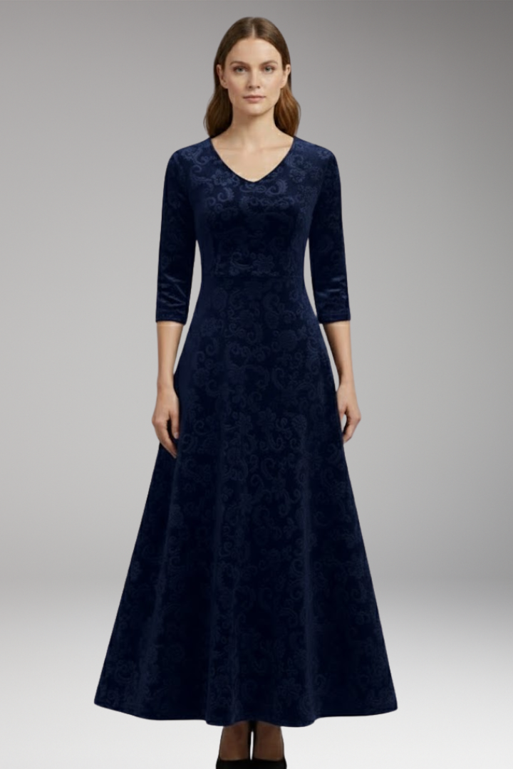 Ella | Cosy Velvet Flared Christmas Dress