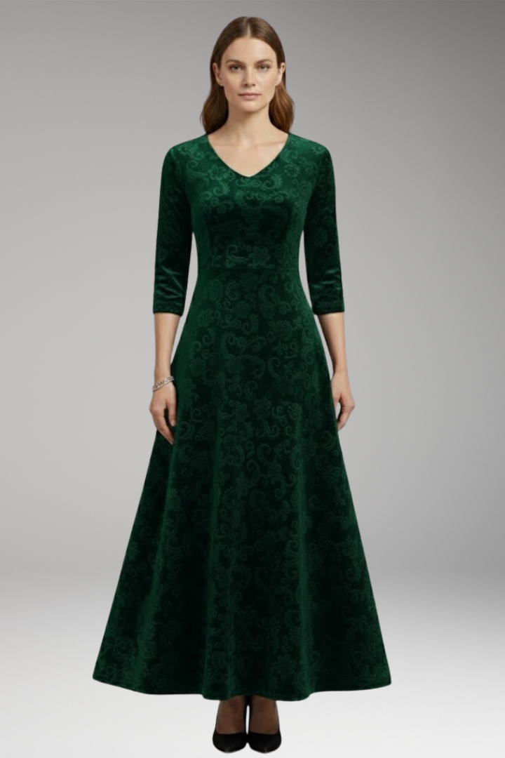 Ella | Cosy Velvet Flared Christmas Dress