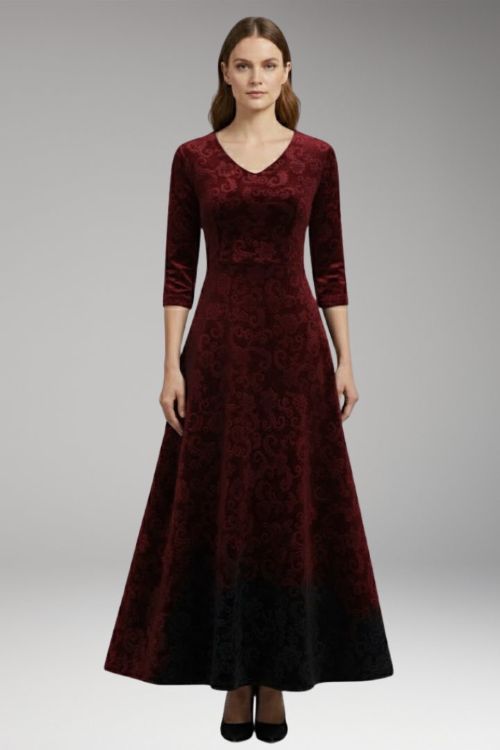 Ella | Cosy Velvet Flared Christmas Dress