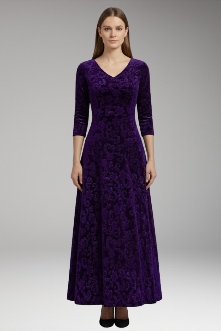 Ella | Cosy Velvet Flared Christmas Dress