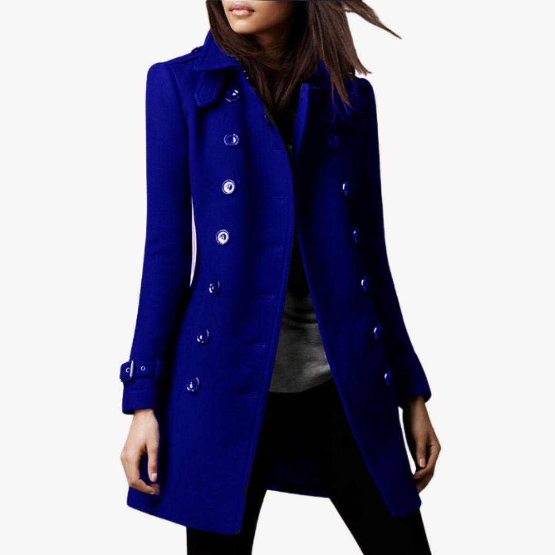 Ella | Effortless Double-Breasted Longline Pea Coat