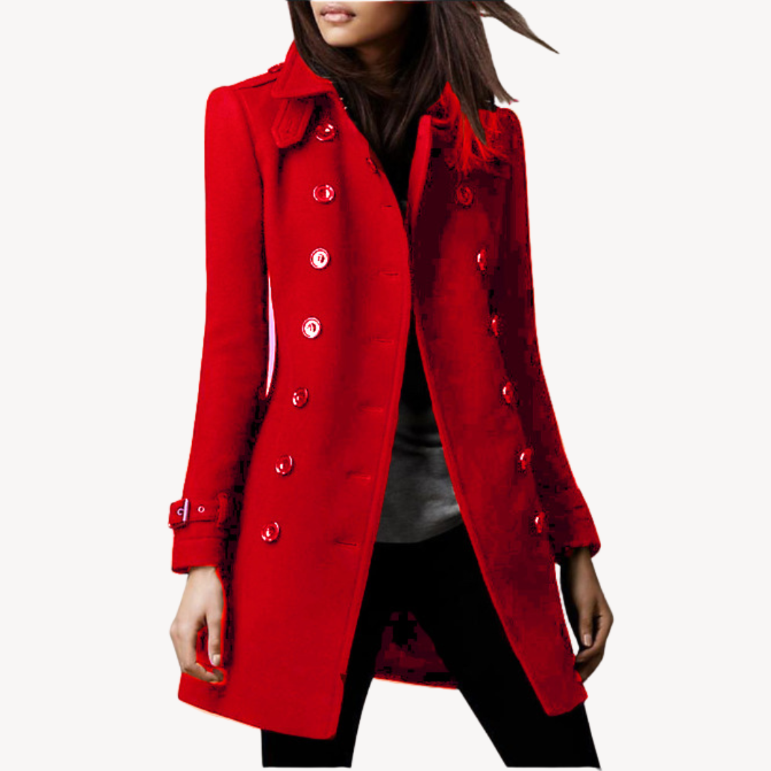 Ella | Effortless Double-Breasted Longline Pea Coat