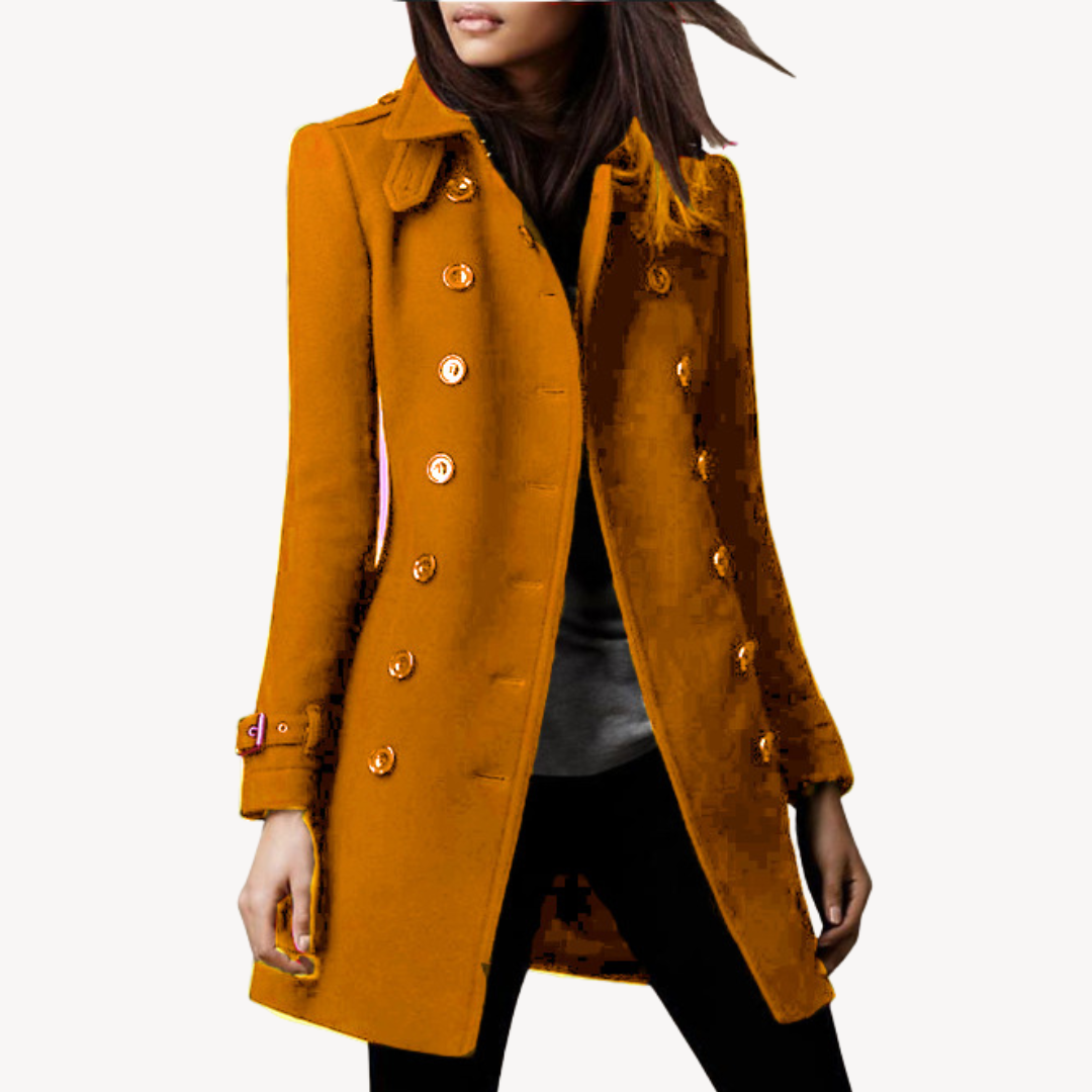 Ella | Effortless Double-Breasted Longline Pea Coat
