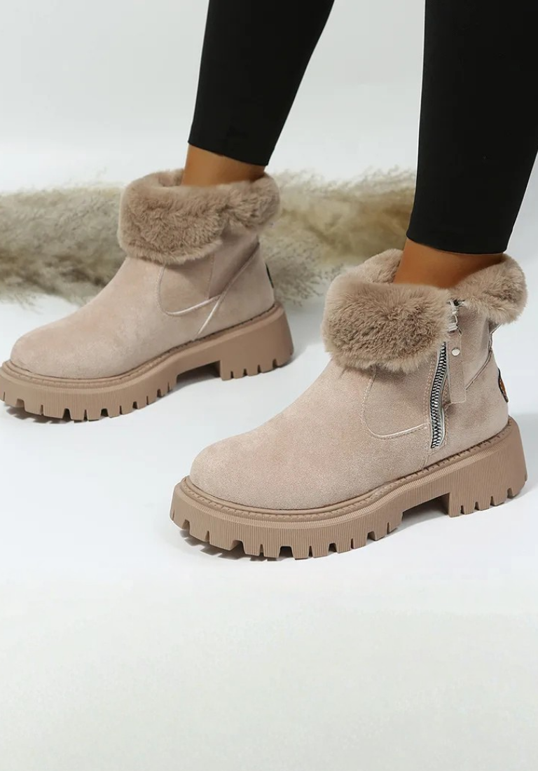 Ella | Timeless Orthopedic Ankle Boots with Fur Trim