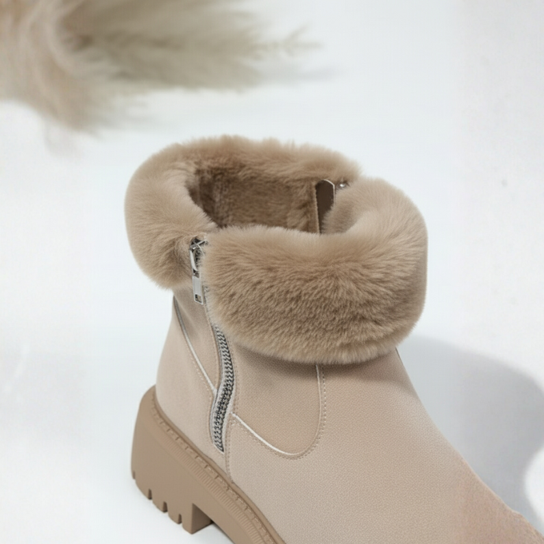 Ella | Timeless Orthopedic Ankle Boots with Fur Trim