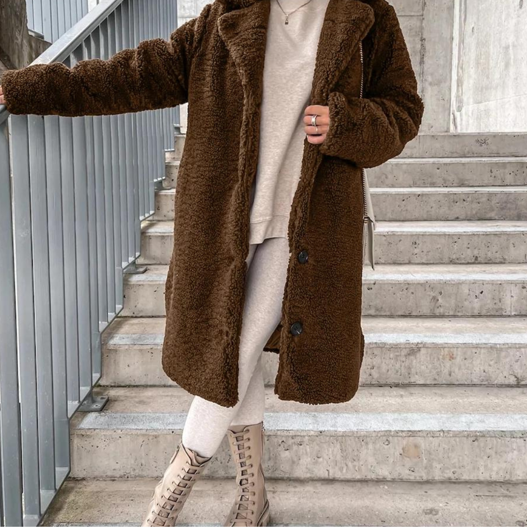 Ellie | Classic Oversized Longline Teddy Fleece Jacket