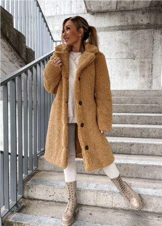 Ellie | Classic Oversized Longline Teddy Fleece Jacket
