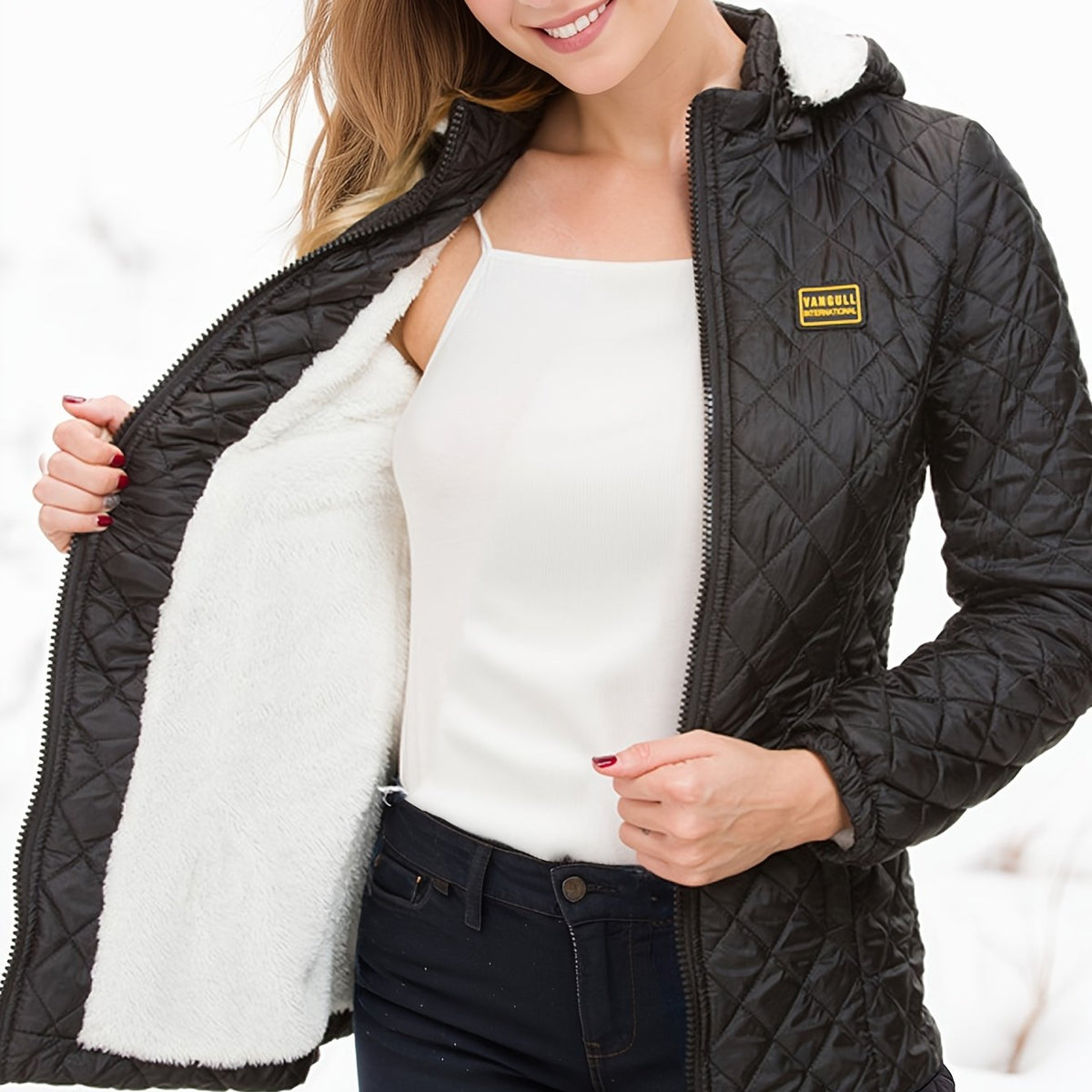 Ellie | Effortless Fleece-Lined Hooded Quilted Jacket