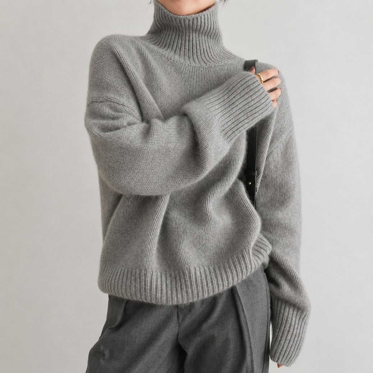 Ellie | Refined Oversized High Neck Womens Knit Jumper