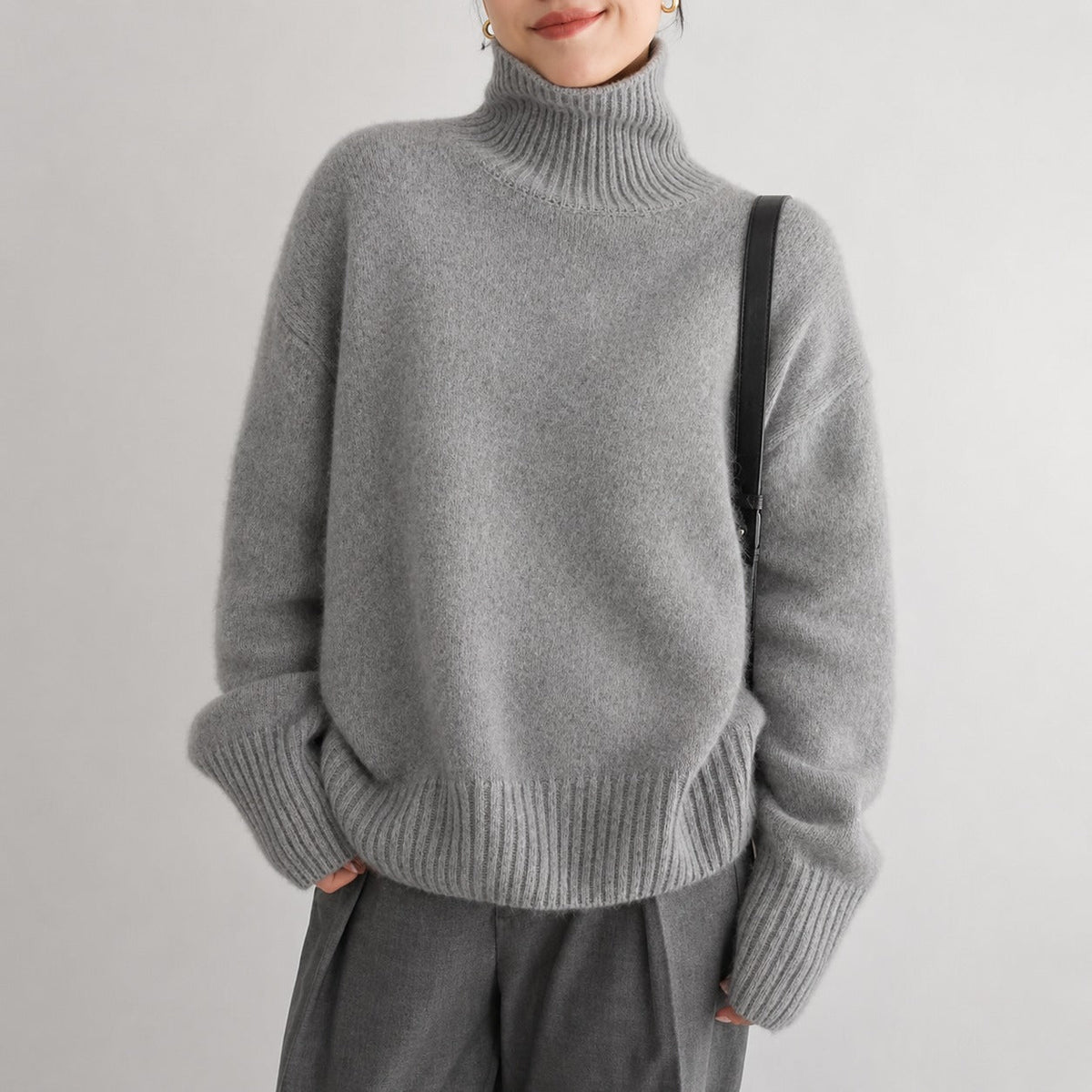 Ellie | Refined Oversized High Neck Womens Knit Jumper