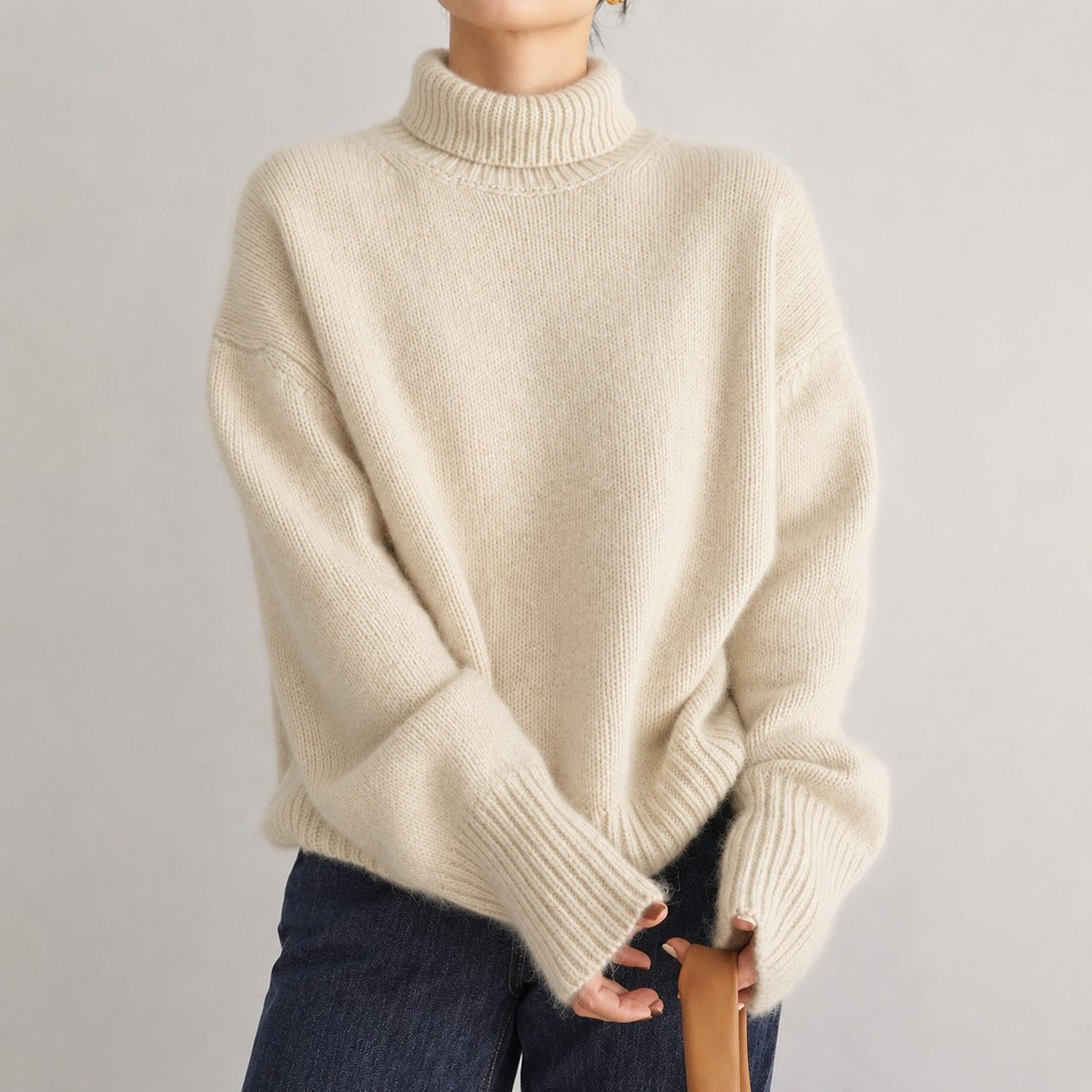 Ellie | Refined Oversized High Neck Womens Knit Jumper