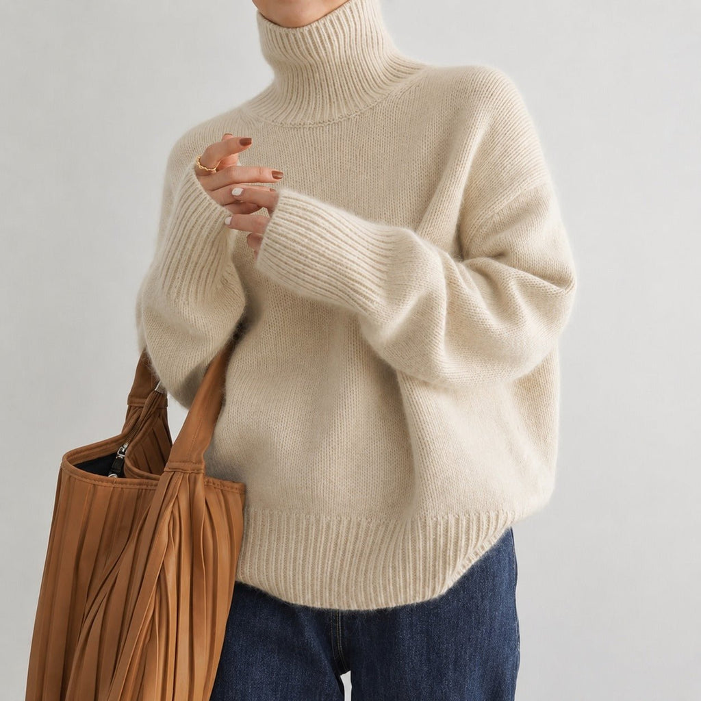 Ellie | Refined Oversized High Neck Womens Knit Jumper