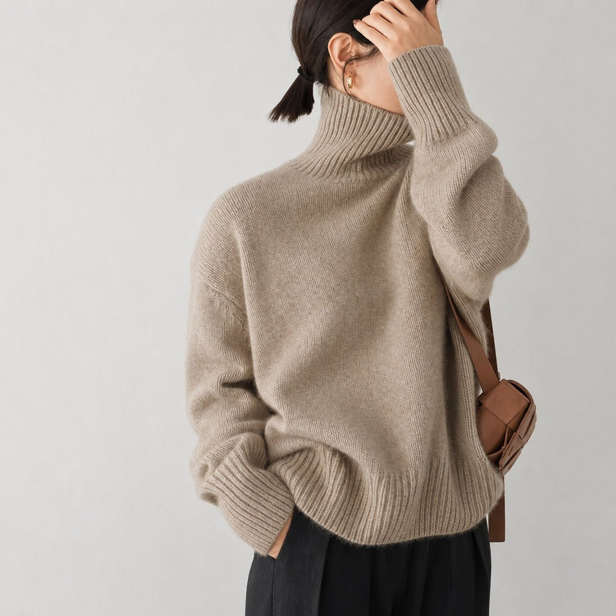 Ellie | Refined Oversized High Neck Womens Knit Jumper