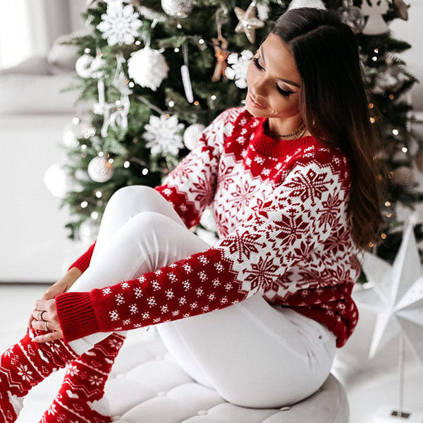 Ellie | Refined Snowflake Fair Isle Ladies Xmas Jumper