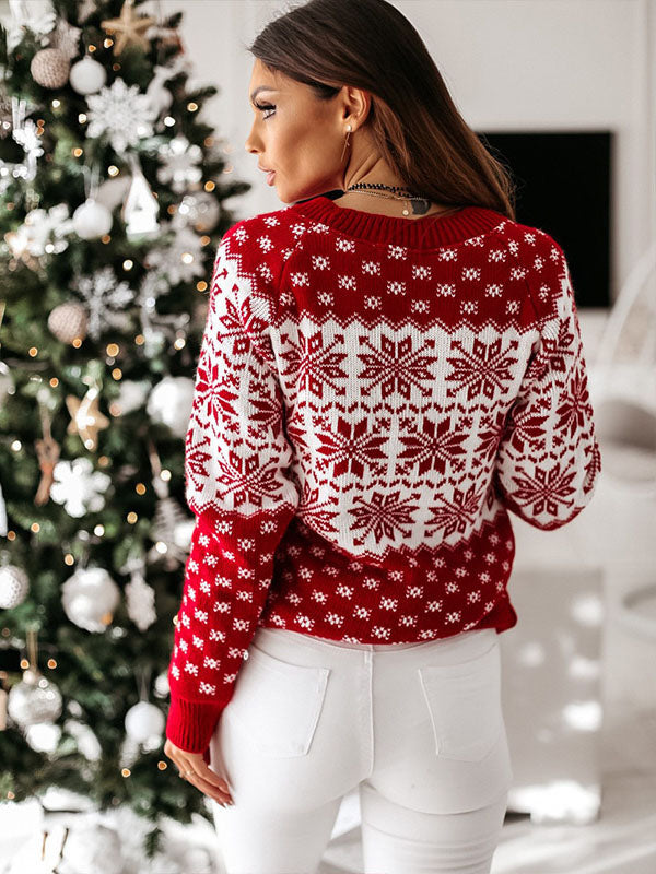 Ellie | Refined Snowflake Fair Isle Ladies Xmas Jumper