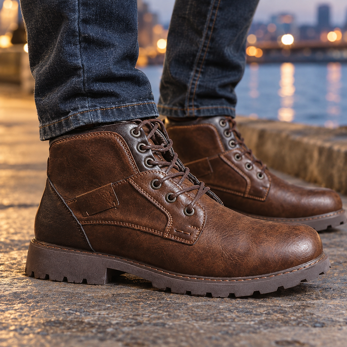 Elliot | Distressed Lace-Up Ankle Mens Boots