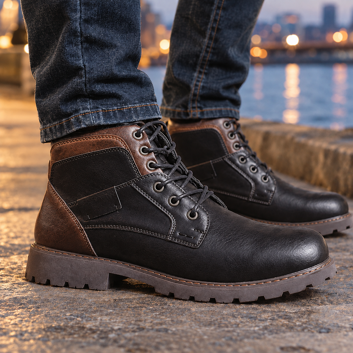 Elliot | Distressed Lace-Up Ankle Mens Boots